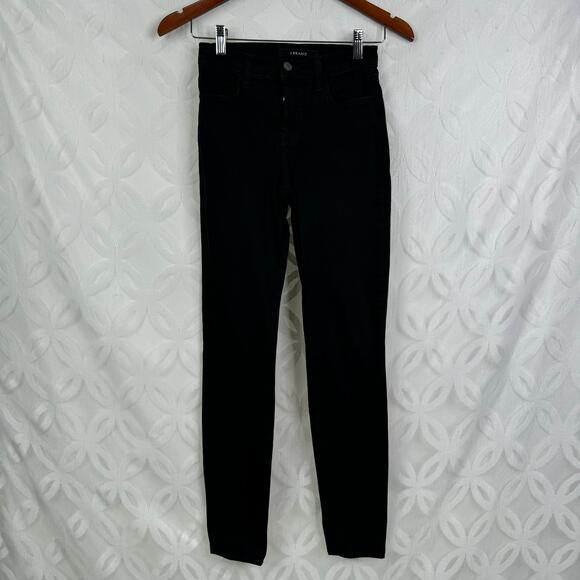 J Brand Maria High-Rise Skinny Jeans in Black Hewson Size 24 - Picture 4 of 11
